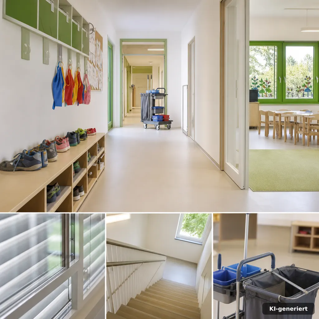 Sauberer Eingangsbereich als Grundlage für Kindergartenreinigung in Rednitzhembach