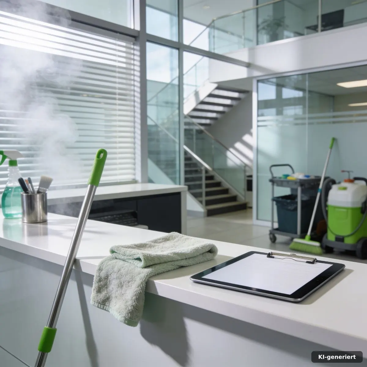 Dokumentierte Qualitätskontrolle in einem sauberen Büro in Nürnberg